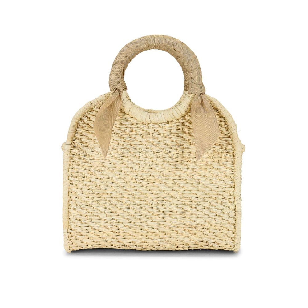 Sensi Studio X REVOLVE Midi Straw Handbag - Cream / Beige